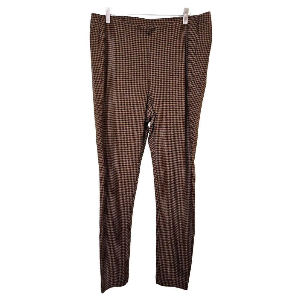 Women's Brown Houndstooth Ponte Leggings